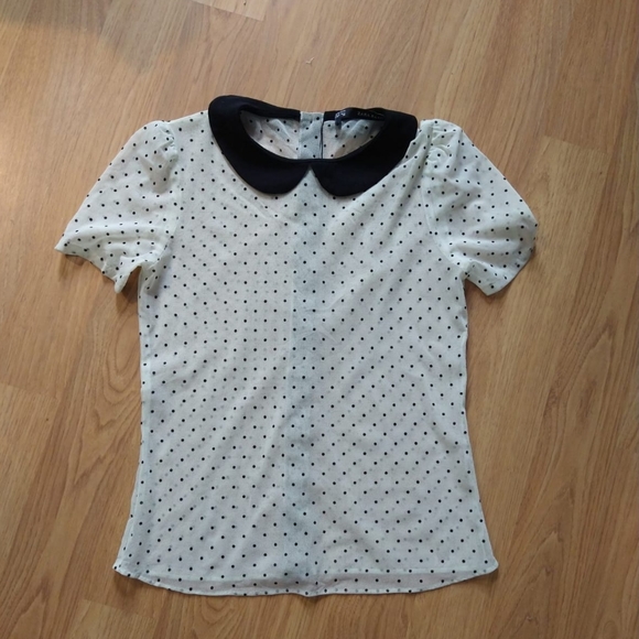 Zara Tulle Polka Dot Blouse - Picture 2 of 8